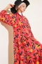 Hakim Yaka Floral Desenli Elbise Alizarin 75842139