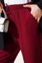 Bel Lastikli Çımalı Bol Paça Pantolon Bordo 04857456