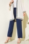 Bel Lastikli Çımalı Bol Paça Pantolon Indıgo 04857456