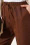 Bel Lastikli Çımalı Bol Paça Pantolon Kahve 04857456