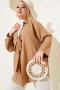 Önü Bağlamalı Krinkıl Kimono Camel 68877187