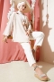 Önü Bağlamalı Krinkıl Kimono Krem 68877187