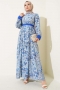 Mini Çiçek Desenli Elbise Saks 88406699