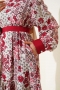 Mini Çiçek Desenli Elbise Bordo 88406699