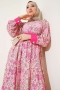 Mini Çiçek Desenli Elbise Pembe 88406699
