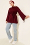Loyşa Bilek İp Bağlamalı Tunik Bordo 97637119