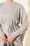 Loyşa Bilek İp Bağlamalı Tunik Gri 97637119