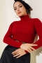 Fitilli Balıkçı Yaka Triko Kazak Kırmızı 49935728