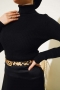 Fitilli Balıkçı Yaka Triko Kazak Siyah 49935728