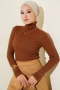 Fitilli Balıkçı Yaka Triko Kazak Taba 49935728
