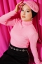 Fitilli Balıkçı Yaka Triko Kazak Pembe 49935728