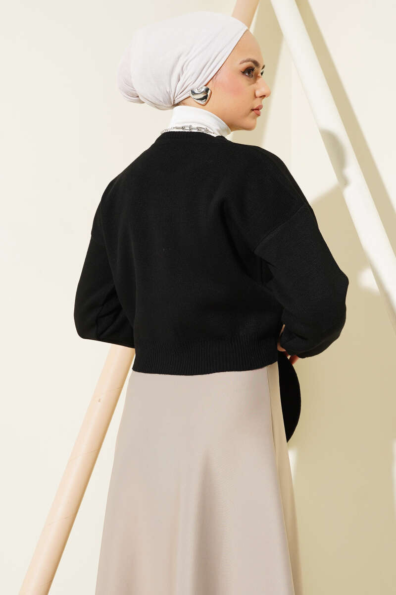 Basic Triko Kazak Siyah 82244453