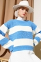 İncili Triko Crop Kazak Mavi Kemik 62154495