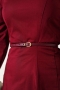 İnce Kemerli Poplin Elbise Bordo 96590629