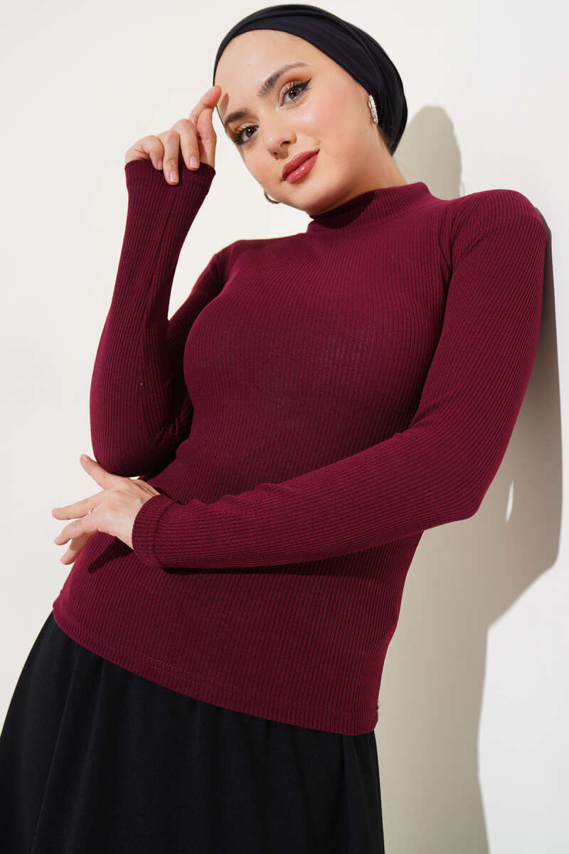 Yarım Balıkçı Fitilli Body Bordo 48398444