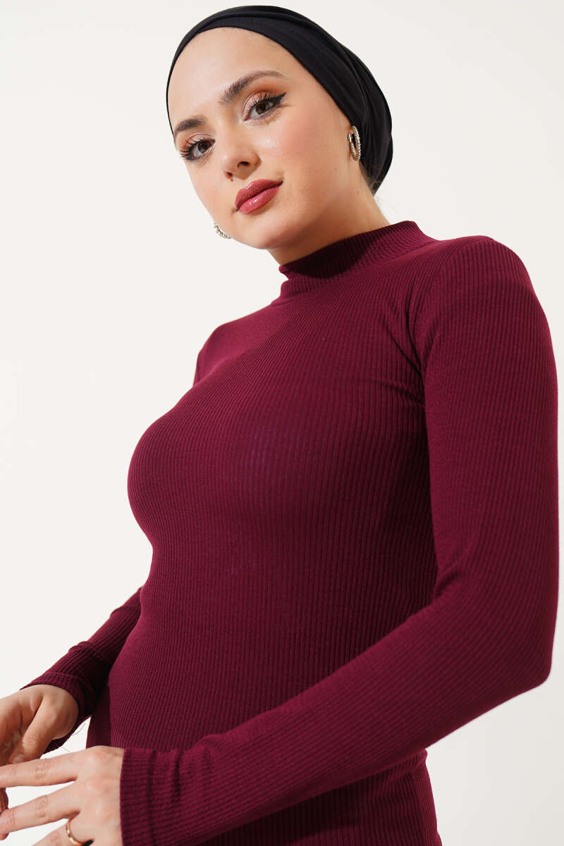 Yarım Balıkçı Fitilli Body Bordo 48398444
