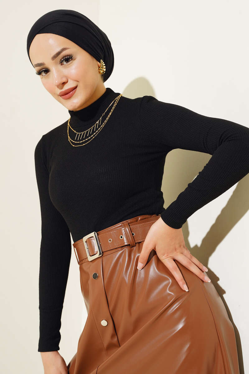Yarım Balıkçı Fitilli Body Siyah 48398444