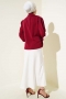 Kruvaze Yaka Zincir Detaylı Bluz Bordo 69655900