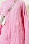Bisiklet Yaka Gofre İkili Takım Pembe 79751814