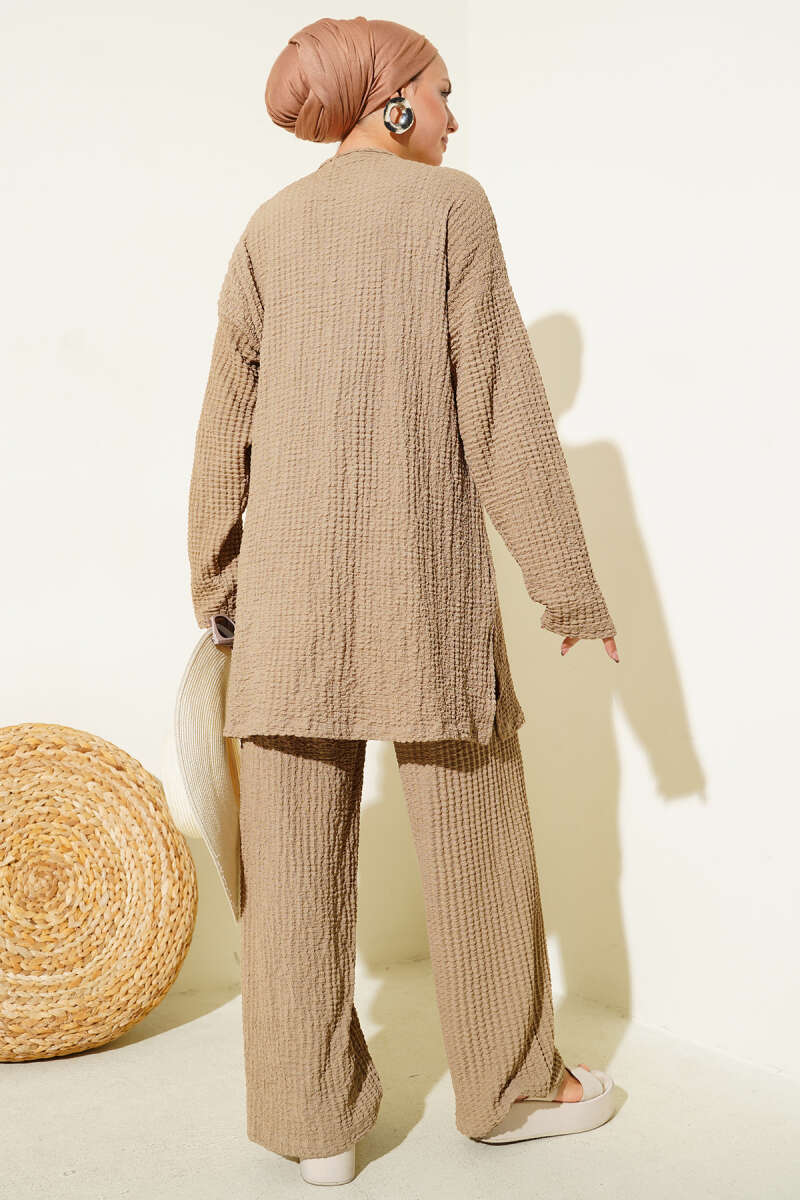 Bisiklet Yaka Gofre İkili Takım Camel 79751814
