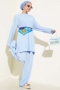 Bisiklet Yaka Gofre İkili Takım Bebe Mavi 79751814
