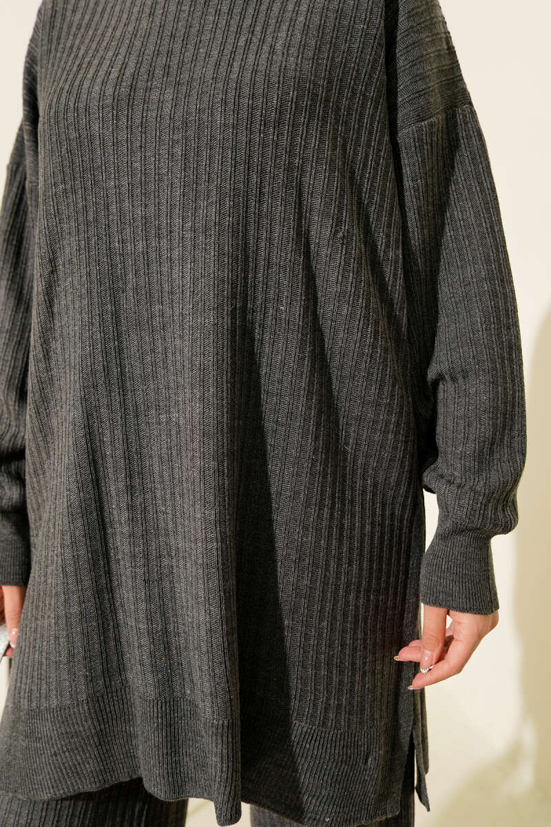 Fitilli Basic Triko İkili Takım Füme 45198841