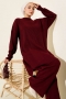 Fitilli Basic Triko İkili Takım Bordo 45198841