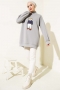 Ayıcıklı Üç İplik Sweatshirt Gri 55631179