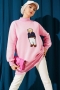 Ayıcıklı Üç İplik Sweatshirt Pembe 55631179