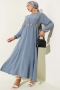Bel Lastikli Ayrobin Basic Elbise Kayrak Grisi 85902453