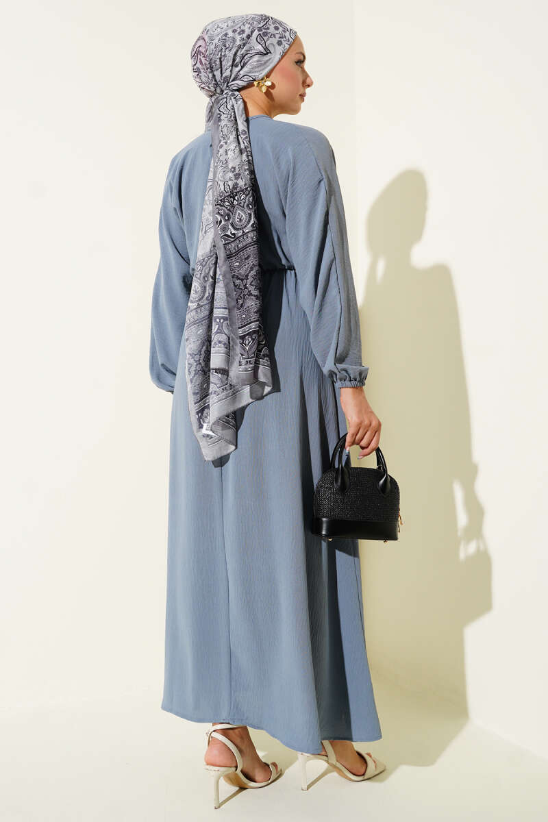 Bel Lastikli Ayrobin Basic Elbise Kayrak Grisi 85902453