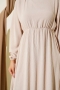 Bel Lastikli Ayrobin Basic Elbise Bej 85902453