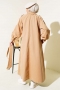 Balon Kol Kuşaklı Uzun Trençkot Camel 66337388