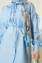 Kol Fırfırlı İp Kuşaklı Gömlek Bebe Mavi 56787852