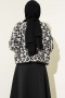 Leopar Desen Triko Kazak Ekru 01246061
