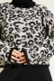 Leopar Desen Triko Kazak Ekru 01246061