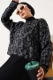 Leopar Desen Triko Kazak Füme 01246061