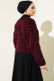 Leopar Desen Triko Kazak Burgonya 01246061