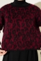 Leopar Desen Triko Kazak Burgonya 01246061