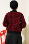 Leopar Desen Triko Kazak Bordo 01246061