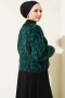 Leopar Desen Triko Kazak Zümrüt 01246061