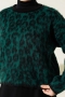 Leopar Desen Triko Kazak Zümrüt 01246061