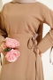 Kolu İp Detaylı Etekli İkili Takım Latte 93174864