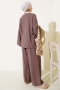 Yandan İp Bağcıklı Kimono İkili Takım Vizon 04747581