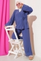 Yandan İp Bağcıklı Kimono İkili Takım İndigo 04747581