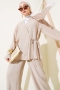 Yandan İp Bağcıklı Kimono İkili Takım Bej 04747581