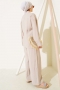 Yandan İp Bağcıklı Kimono İkili Takım Bej 04747581