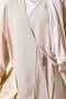Yandan İp Bağcıklı Kimono İkili Takım Bej 04747581