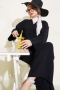 Yandan İp Bağcıklı Kimono İkili Takım Siyah 04747581