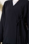 Yandan İp Bağcıklı Kimono İkili Takım Siyah 04747581